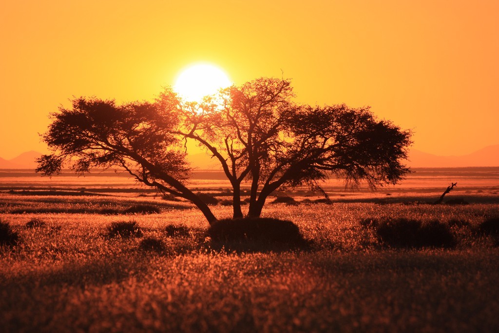 Solnedgång över Namibia