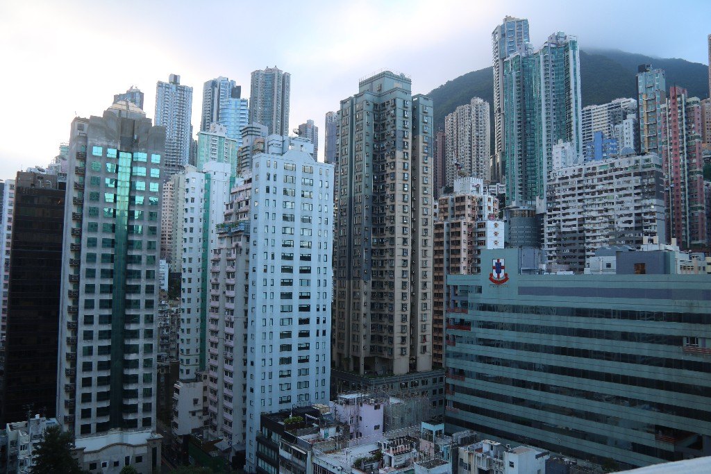 Utsikten från vårt hotellrum - resa till Hong Kong