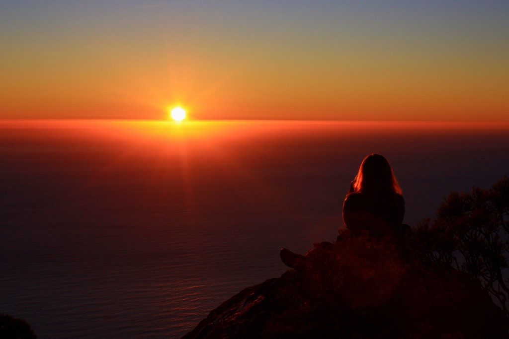 resebloggare - solnedgång, Kapstaden