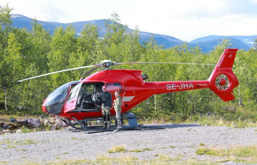 Helikopter till Kebnekaises topp
