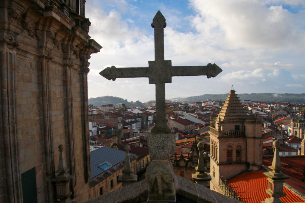 katedralens tak i Santiago de Compostela